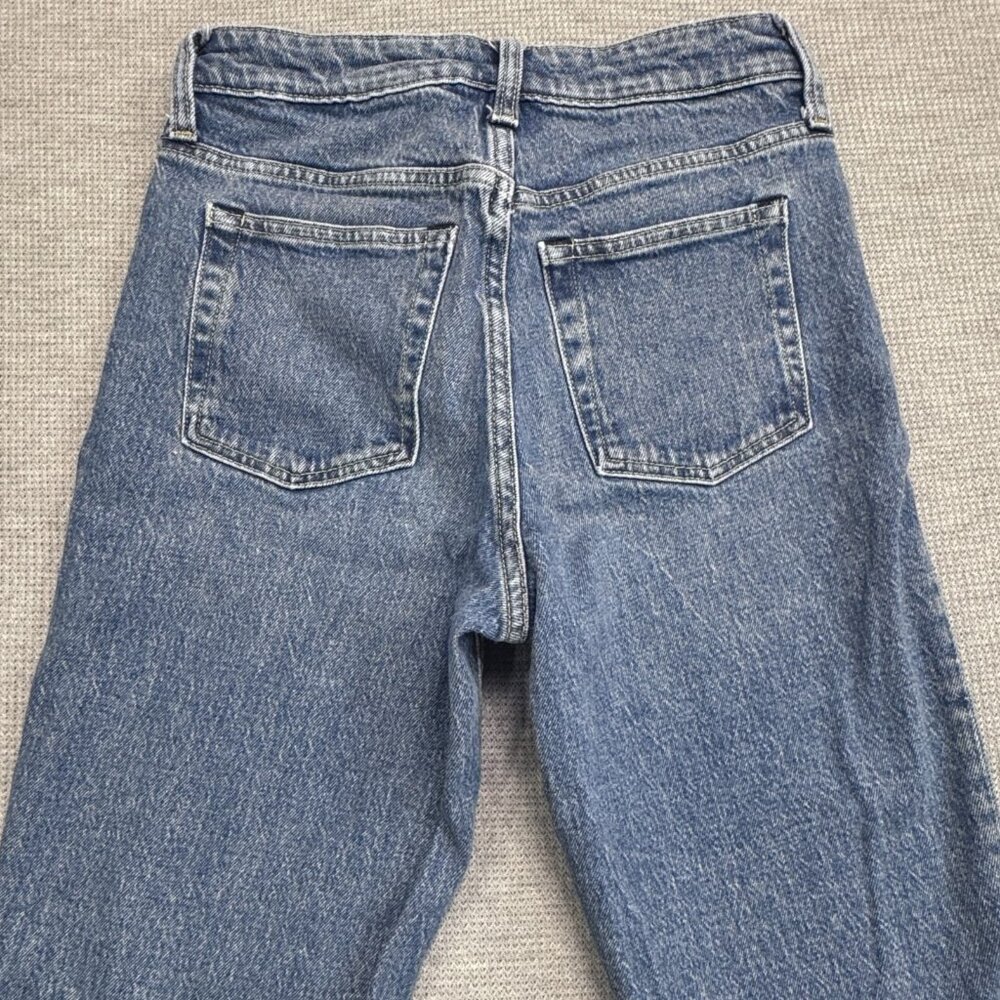 Free Assembly Womens Size 2 Blue Denim 90s Straight Jeans Mid Rise 5 Pockets - Picture 4 of 14